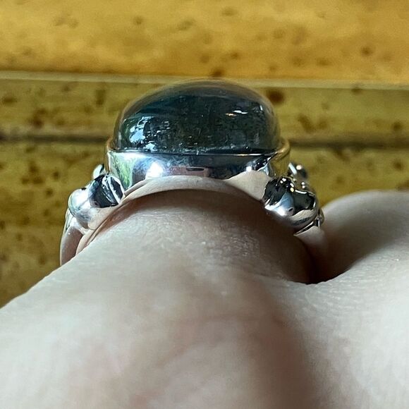 Natural Labradorite Sterling Silver Cocktail Ring Size 6 - Picture 2 of 10